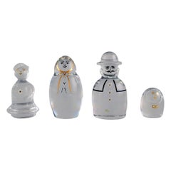 Kosta Boda, Sweden, Four Art Glass Figures, 'The family', 1970s