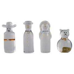 Kosta Boda, Sweden, Four Art Glass Figures, 'The Family', 1970s