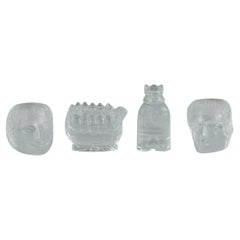 Kosta Boda, Suède. Quatre figures en verre d'art. Années 1970/80