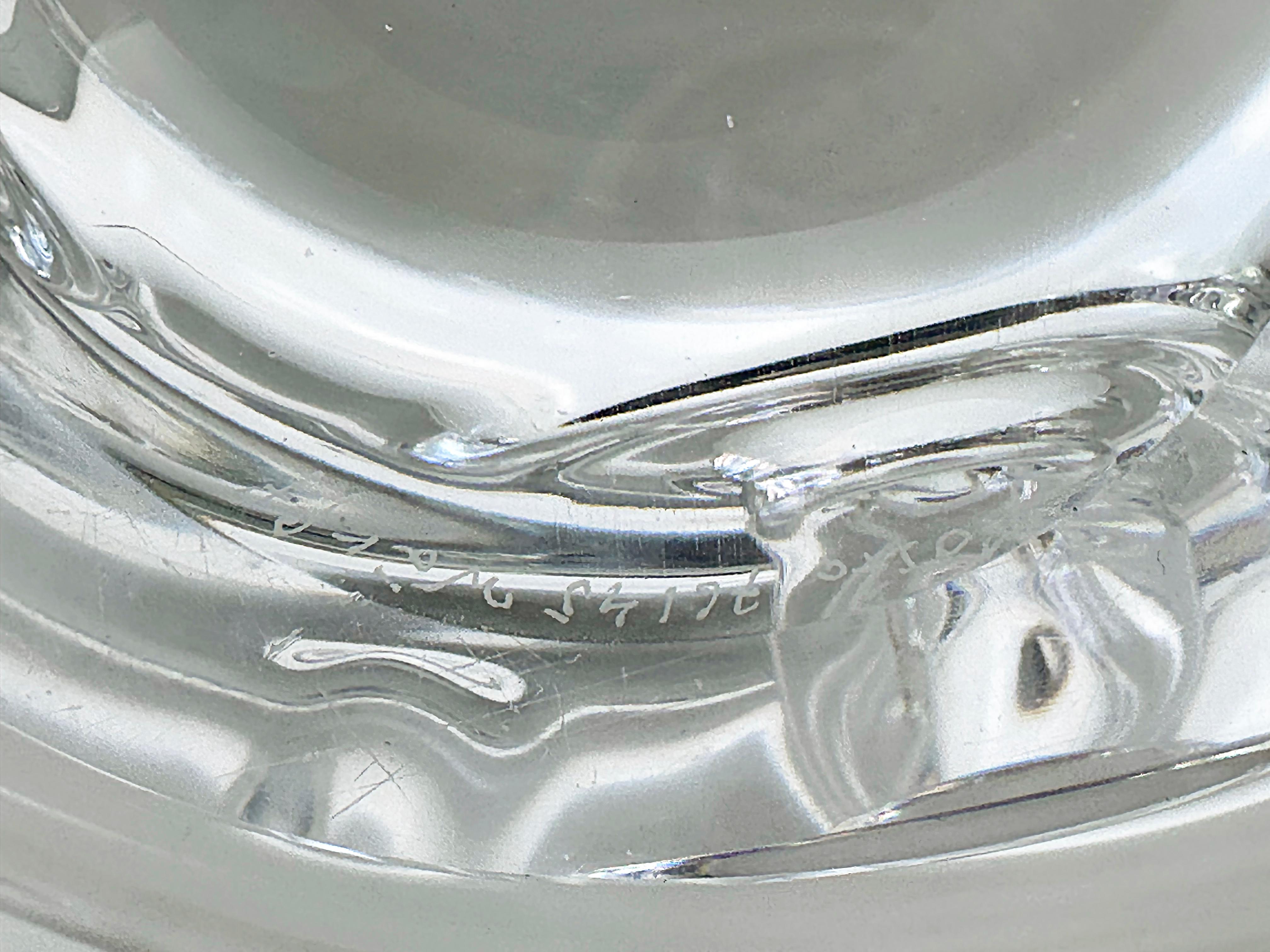 Kosta Boda Sweden Goran Warff Modernist Art Glass Bowl with Swirl Designs For Sale 4