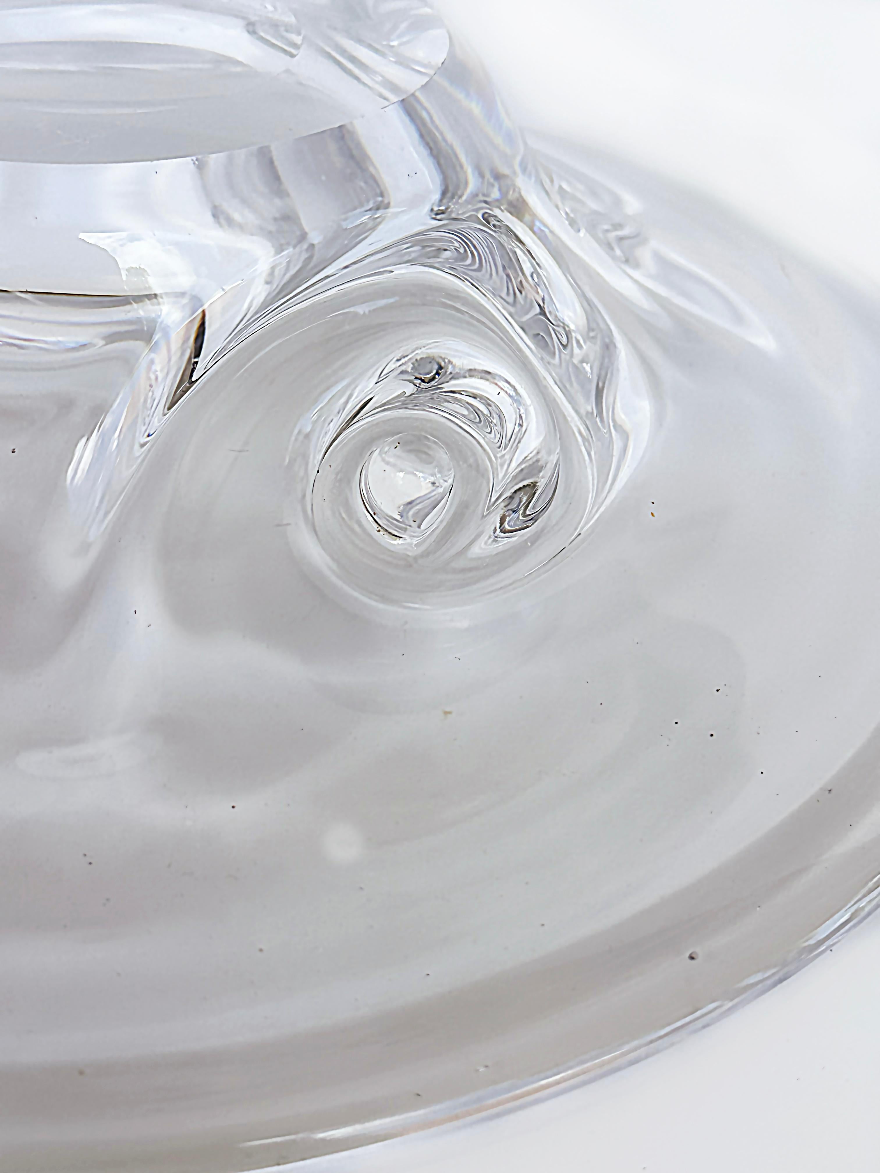 Kosta Boda Sweden Goran Warff Modernist Art Glass Bowl with Swirl Designs For Sale 1