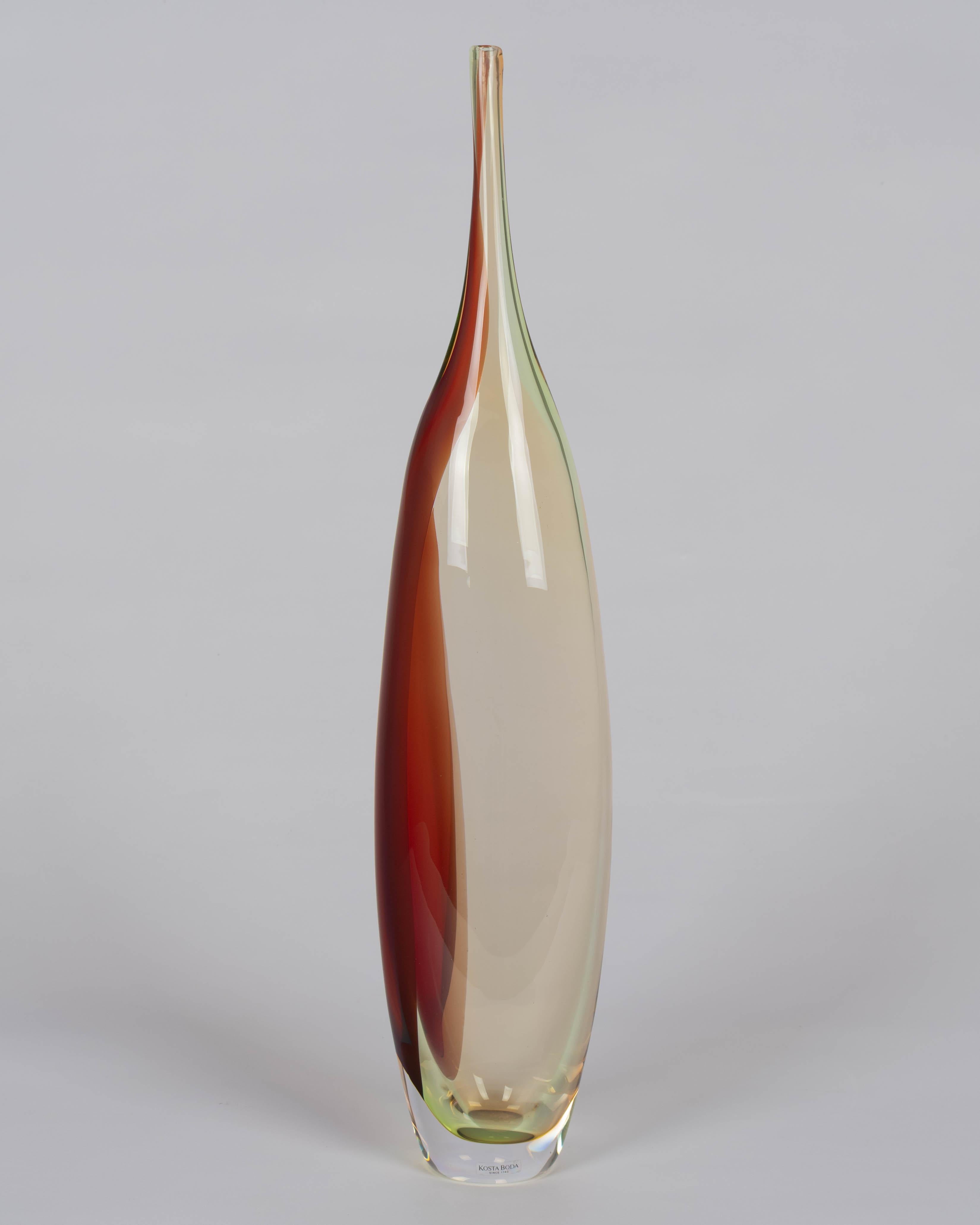 Kosta Boda Tobago Art Glass Bottle by Kjell Engman For Sale at 1stDibs