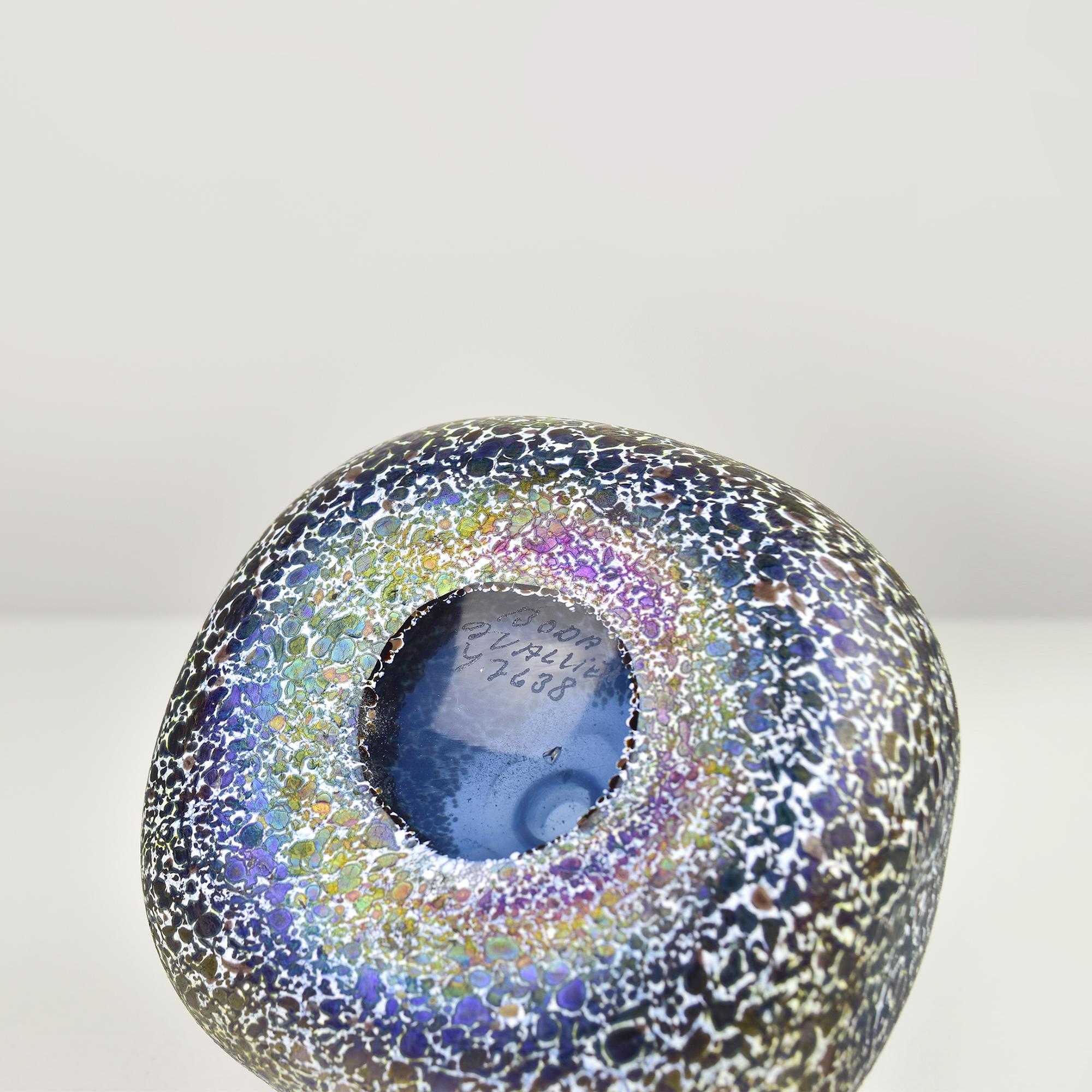 Kosta Boda Vase by Bertil Vallien Iridescent Finish Numbered 77638