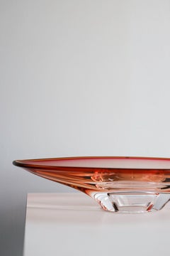 Kosta Boda Vision Dish Pink Amber