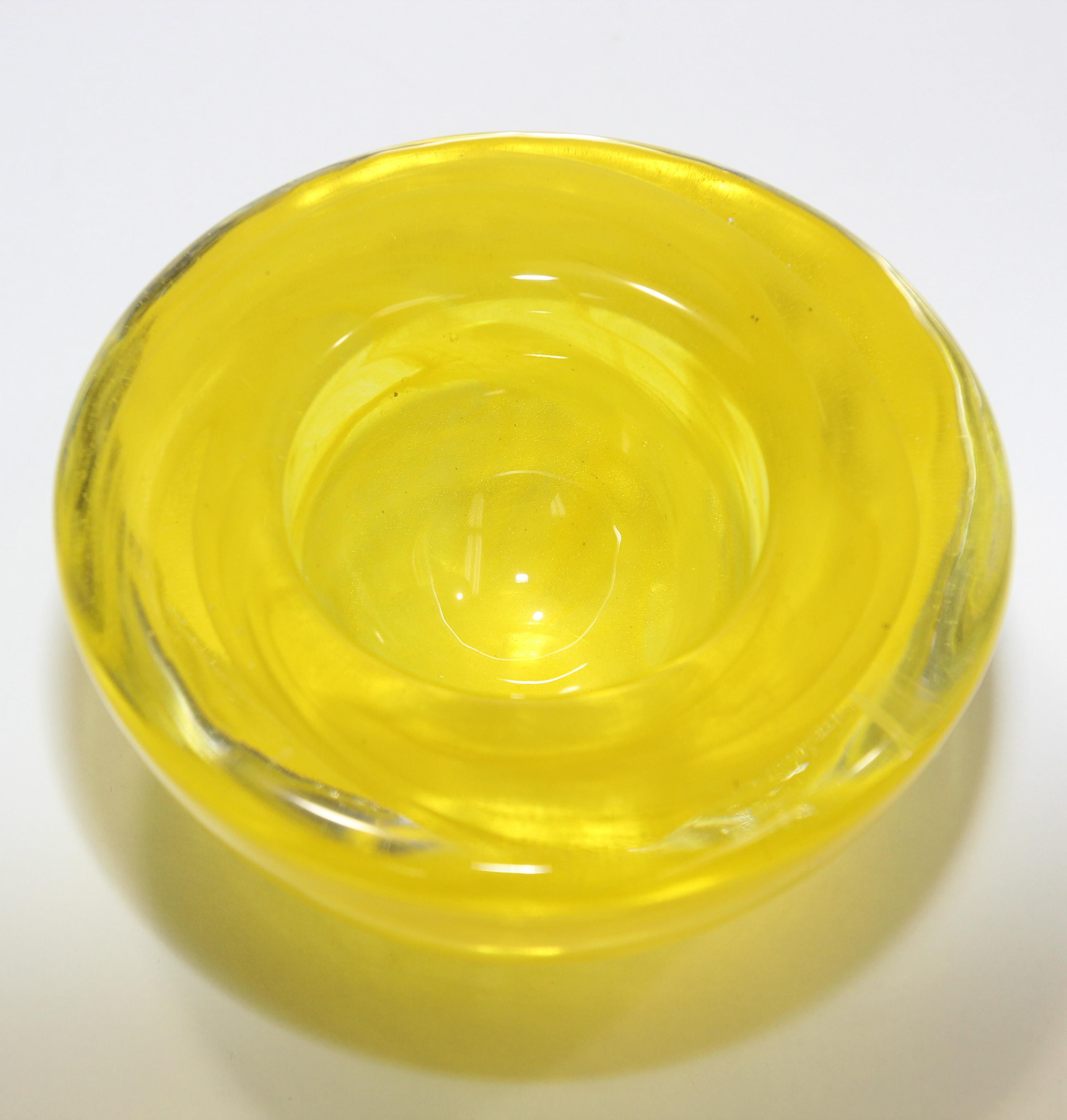 Kosta Boda Yellow Crystal Candle Holder by Anna Ehrner, 1990's For Sale ...