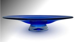 KOSTA Glasbruk Suecia Años 60 Antes de la fusión Cuenco grande de cristal azul cobalto