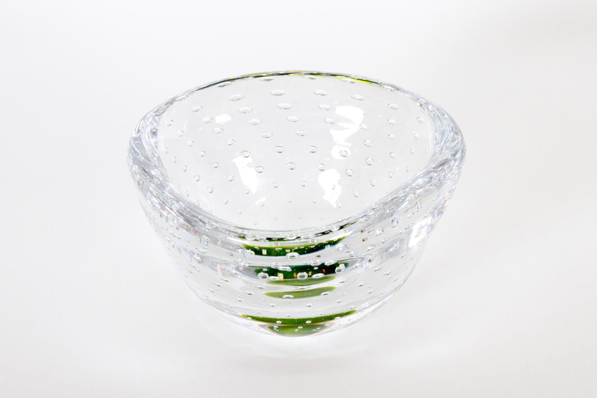 Swedish Kosta Glass Bowl by Vicke Lindstrand, 1950s For Sale
