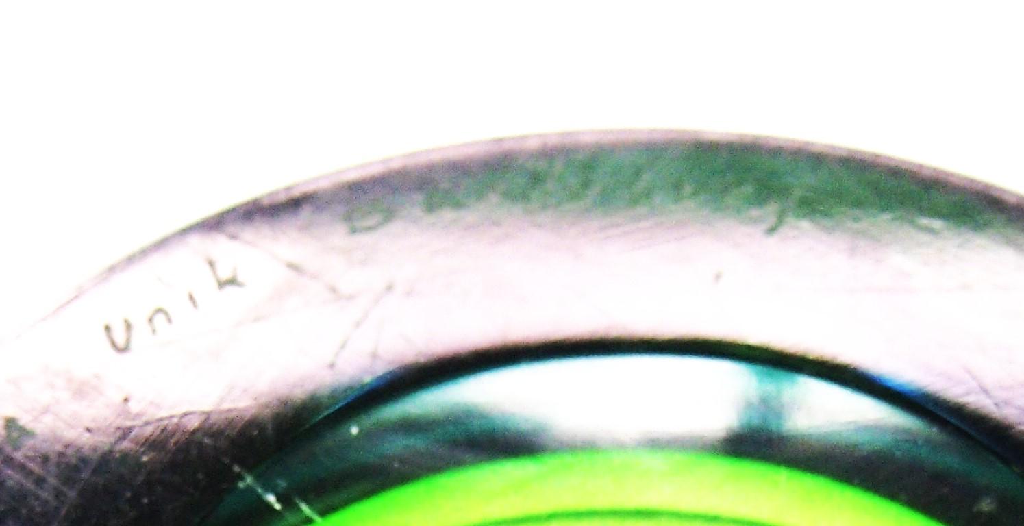 Kosta 'Unika' à coupe optique verte et bleue  vase Ove Sandberg 1965 en vente 2