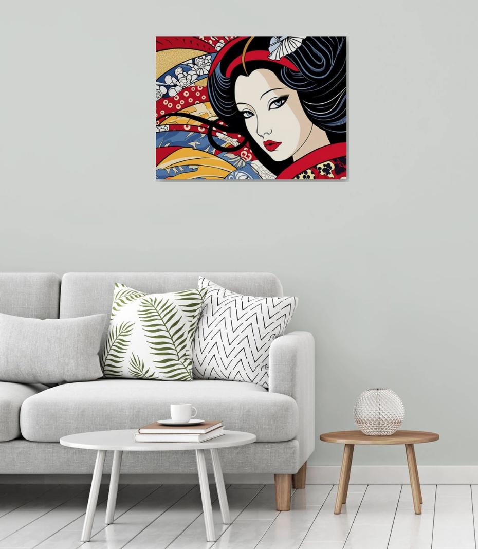 Japanese woman 2, Painting, Acrylic on Canvas For Sale 2