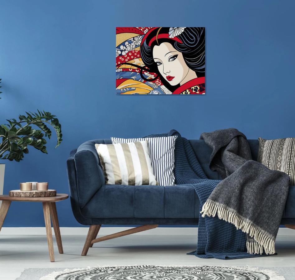 Japanese woman 2, Painting, Acrylic on Canvas For Sale 3