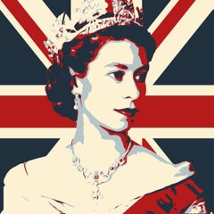 Queen Elizabeth II, Gemälde, Acryl auf Leinwand