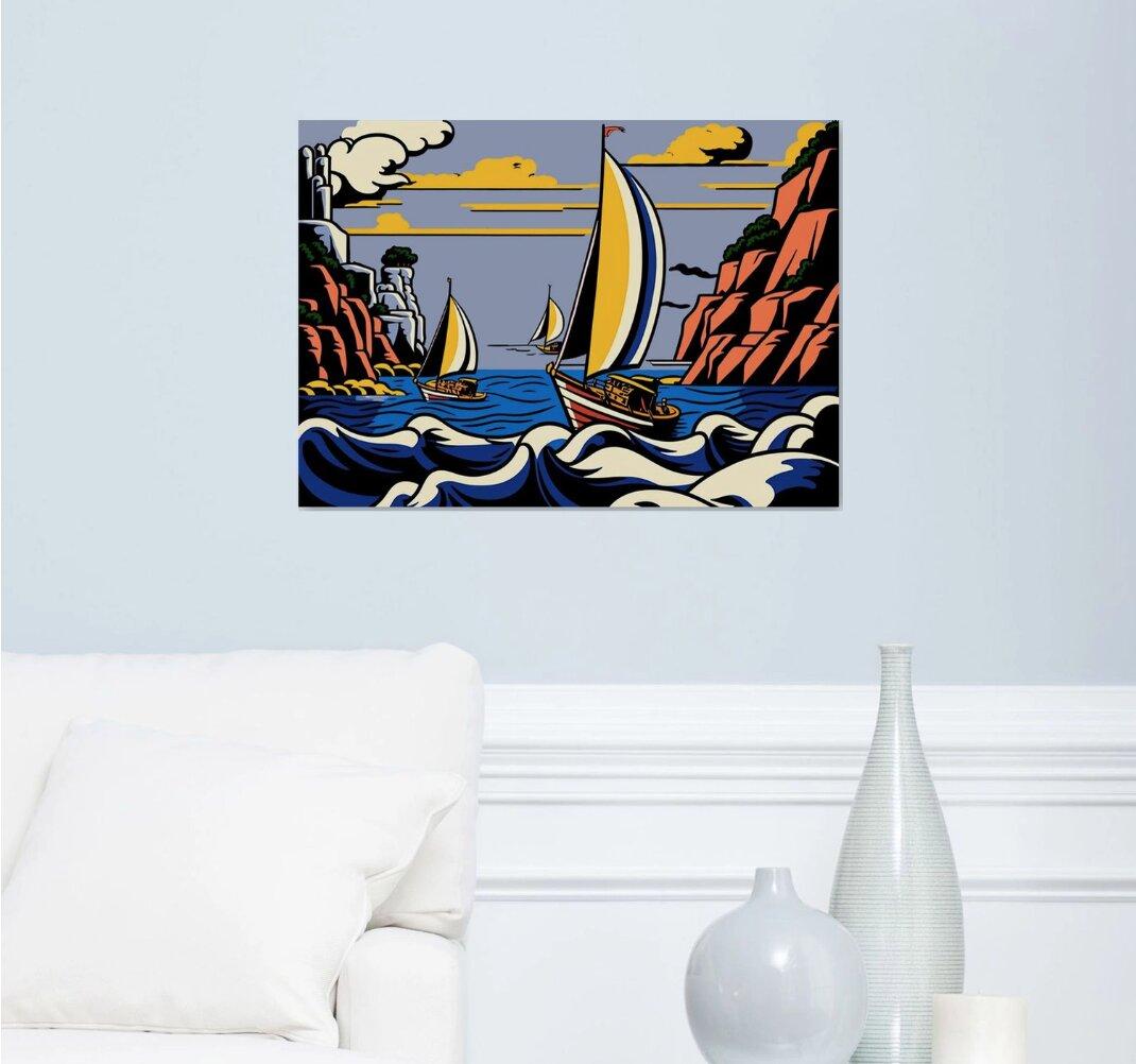 Rocky bay, Painting, Acrylic on Canvas For Sale 1