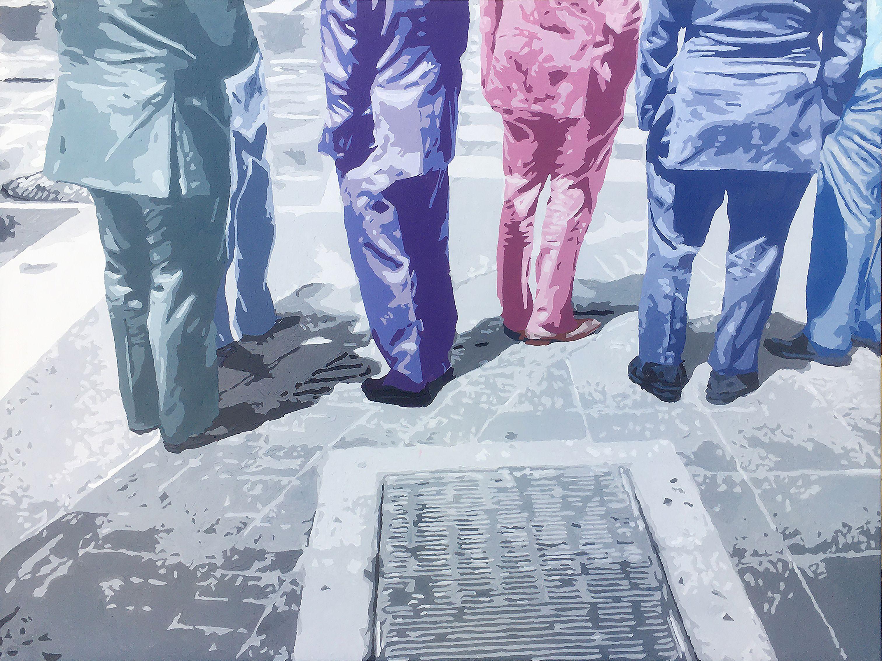 La spia, Pittura, Acrilico su tela - Painting di Kosta Morr