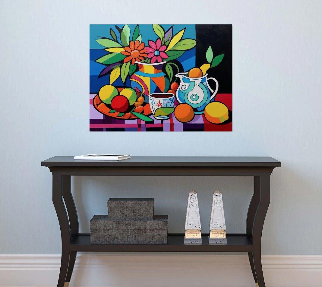 Vibrant still life, Painting, Acrylic on Canvas For Sale 1