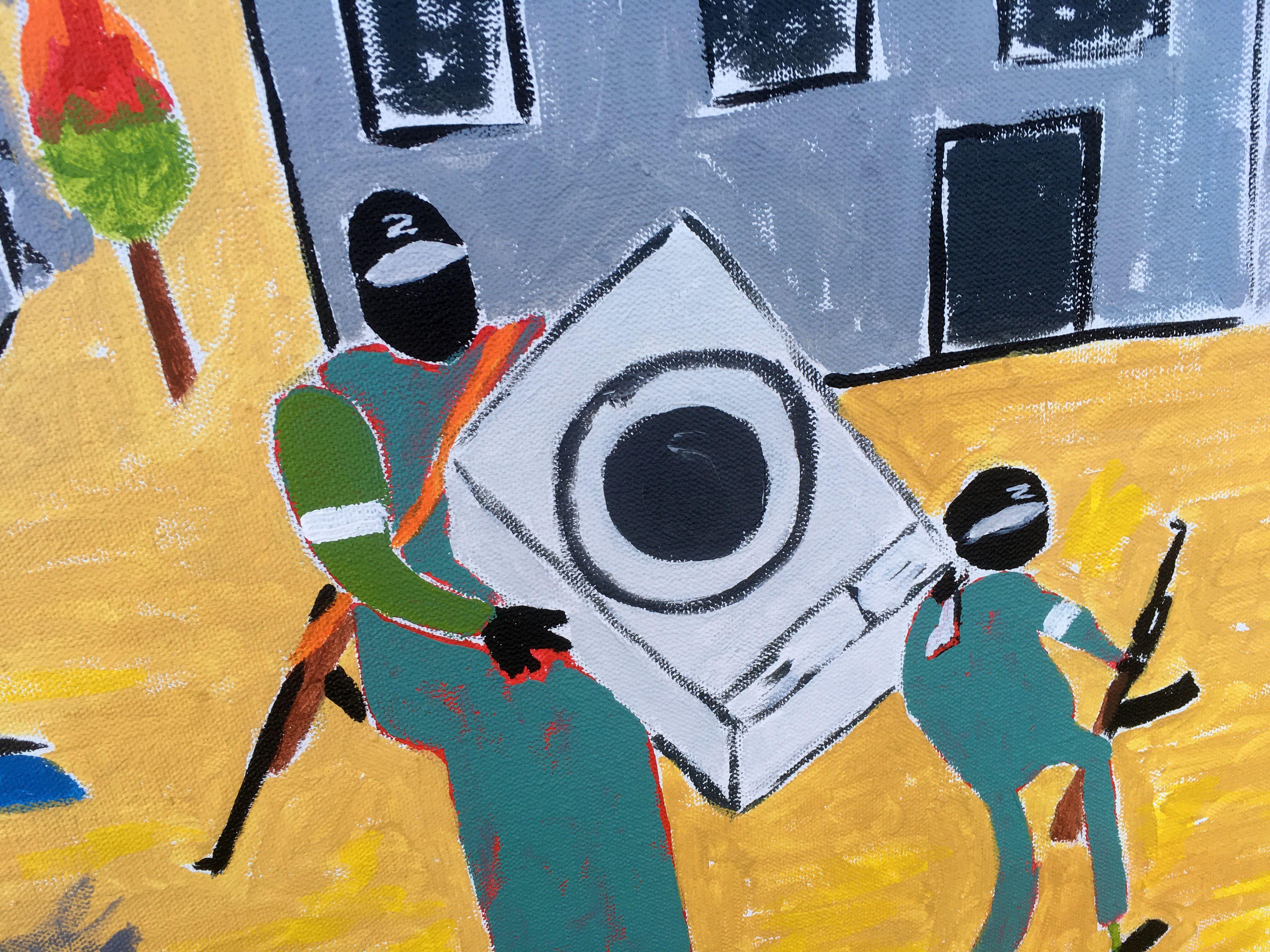 Washing machine, Painting, Acrylic on Canvas For Sale 1