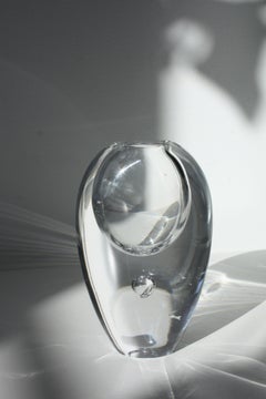 Kosta Sculptural Optical Glass Vase, Attributed to Vicke Lindstrand, 1950s