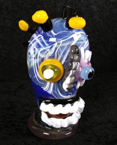 Murano Glass Sculpture Abstract Face Handcrafted by Paul Kostabi