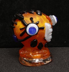 Murano Glass Sculpture Abstract Face Handcrafted by Paul Kostabi