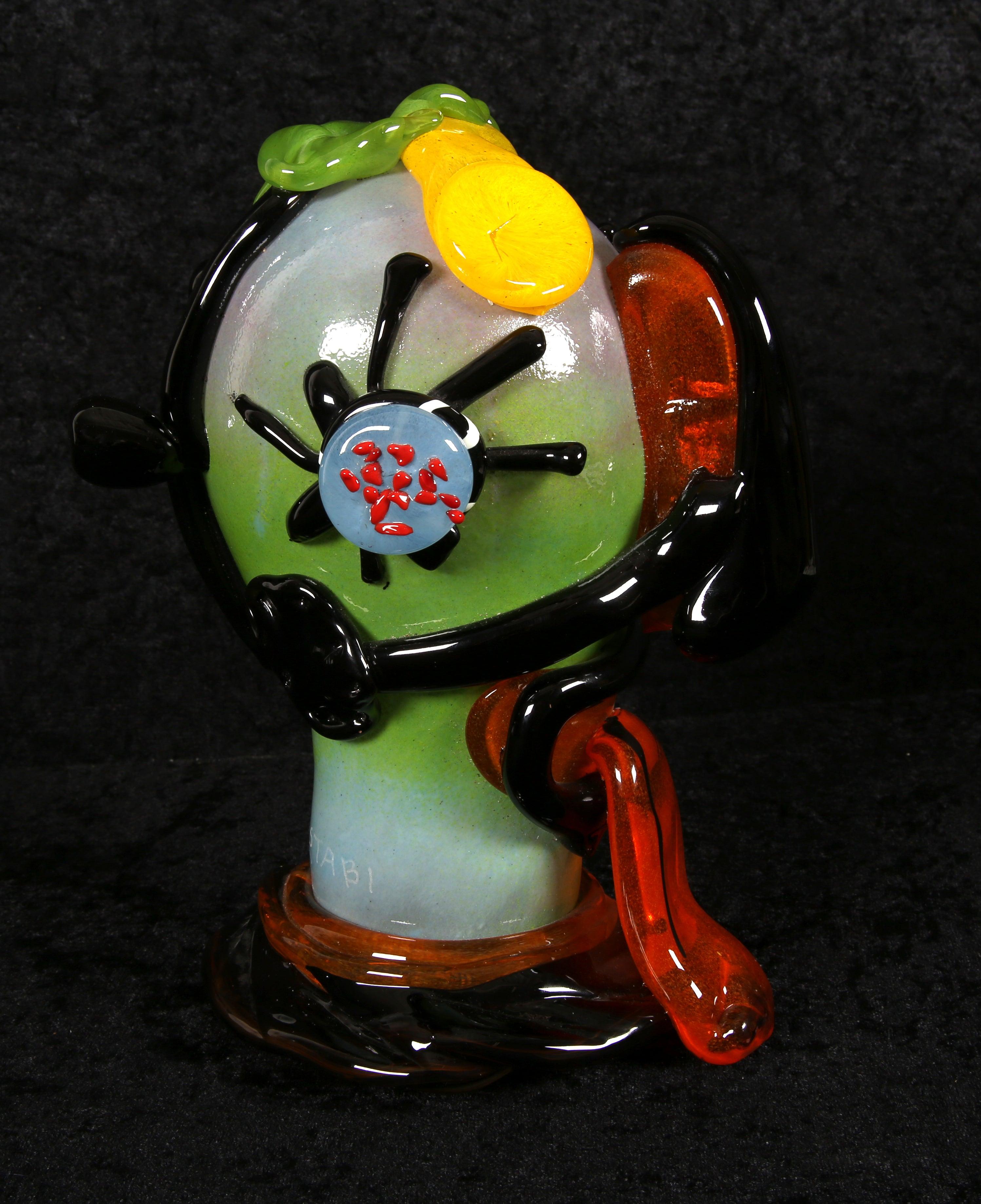 Escultura de cristal de Murano Rostro abstracto Hecho a mano por Paul Kostabi - Sculpture Expresionismo abstracto de Kostabi, Paul