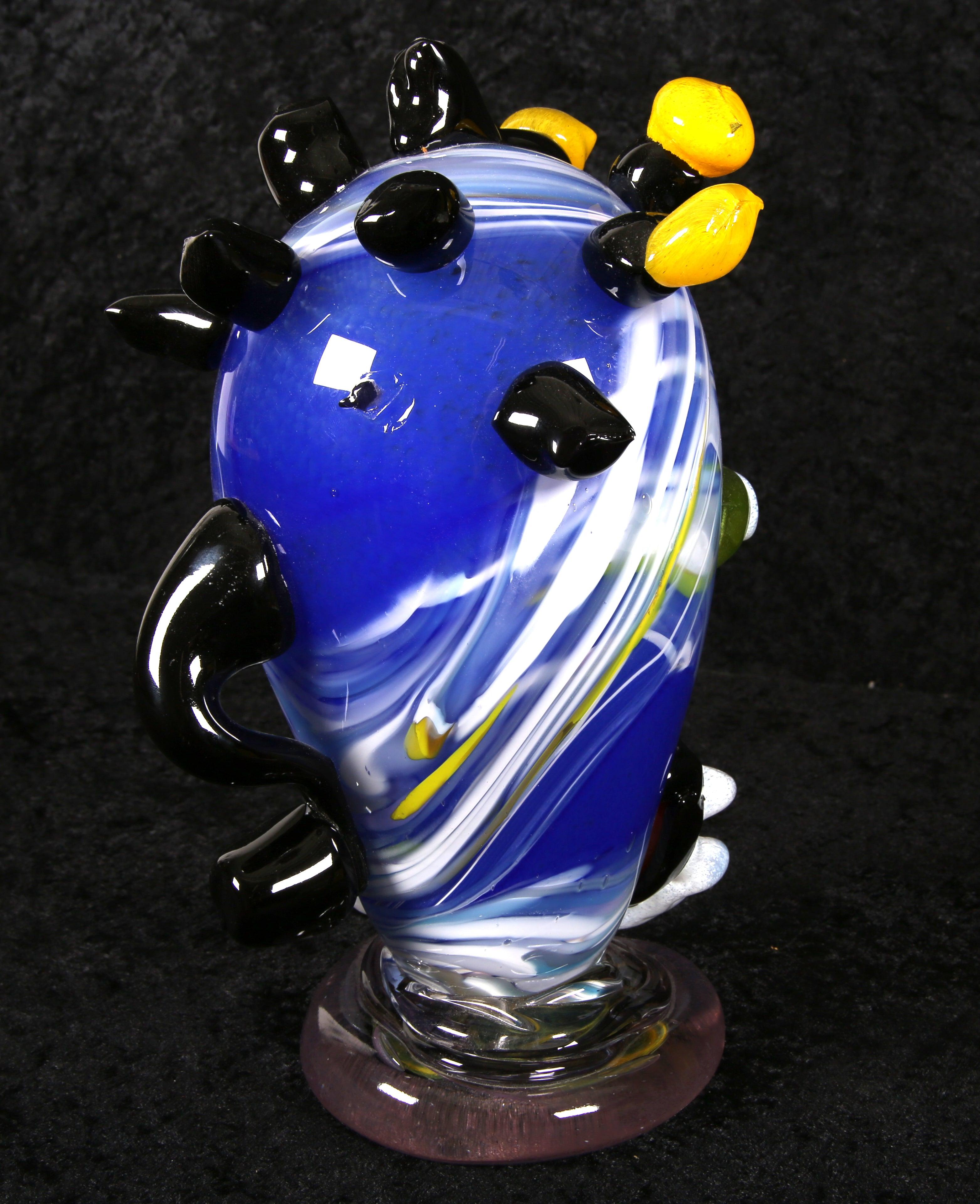 Escultura de cristal de Murano Rostro abstracto Hecho a mano por Paul Kostabi - Abstract Sculpture Negro de Kostabi, Paul