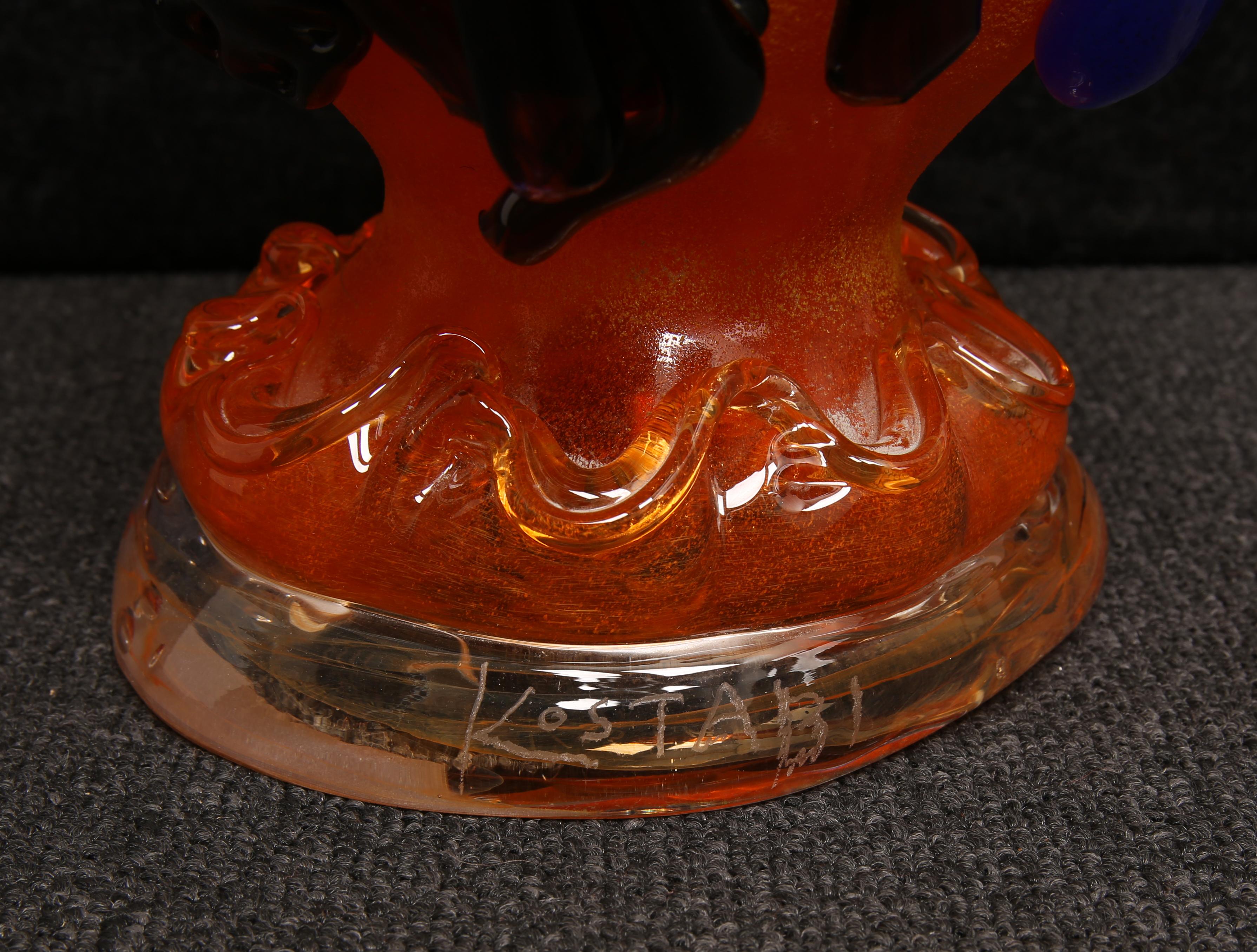 Escultura de cristal de Murano Rostro abstracto Hecho a mano por Paul Kostabi en venta 2