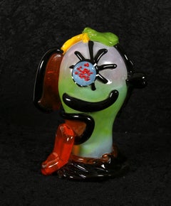 Murano Glas Skulptur Abstraktes Gesicht Handcrafted by Paul Kostabi