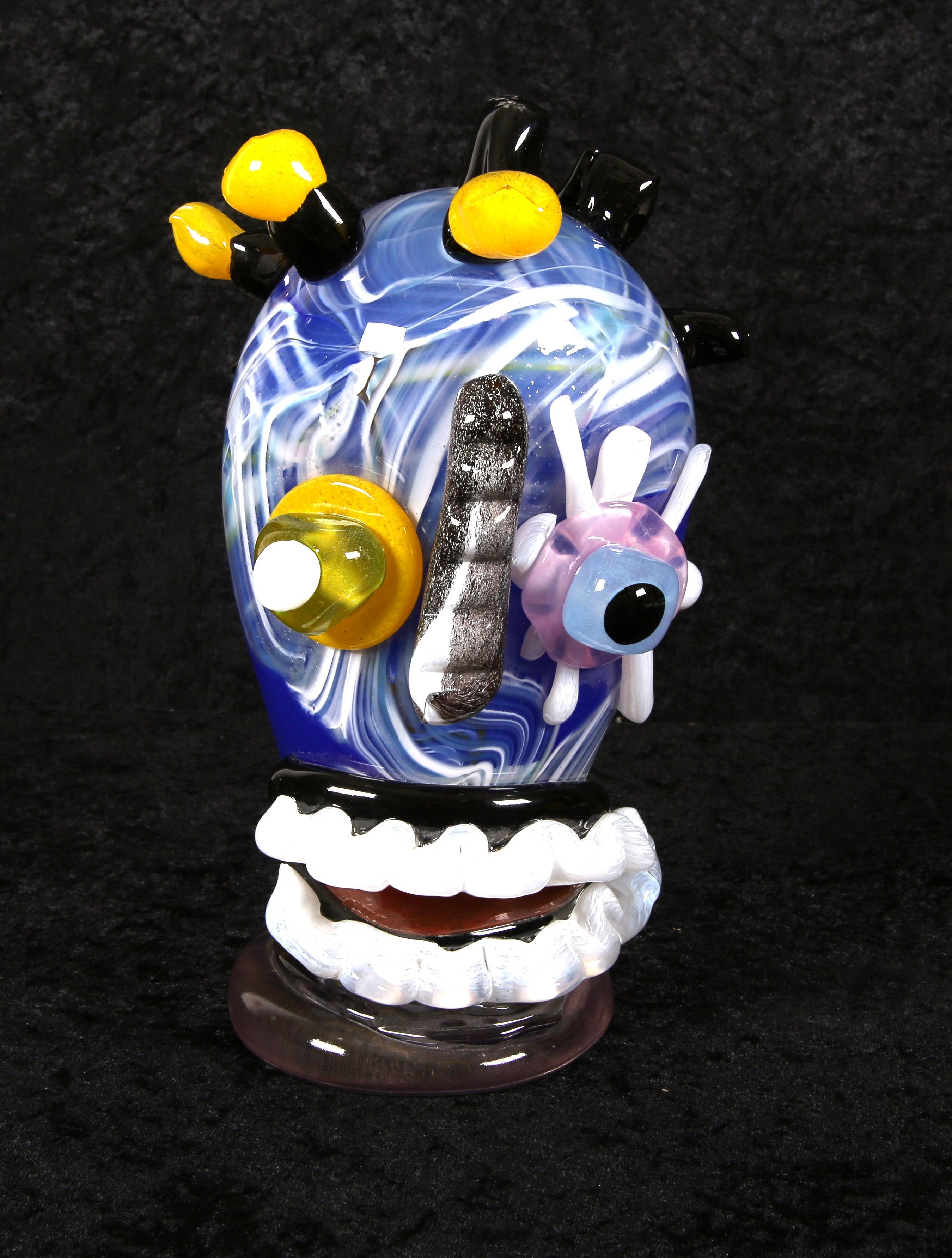 Murano Glas Skulptur Abstraktes Gesicht Handcrafted by Paul Kostabi