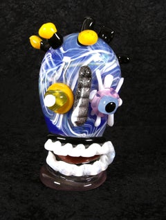 Murano Glas Skulptur Abstraktes Gesicht Handcrafted by Paul Kostabi