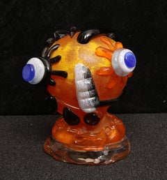 Murano Glas Skulptur Abstraktes Gesicht Handcrafted by Paul Kostabi