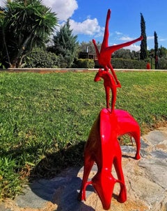 Meteoron (Red Bull) by Kostis Georgiou - Figurative Sculpture