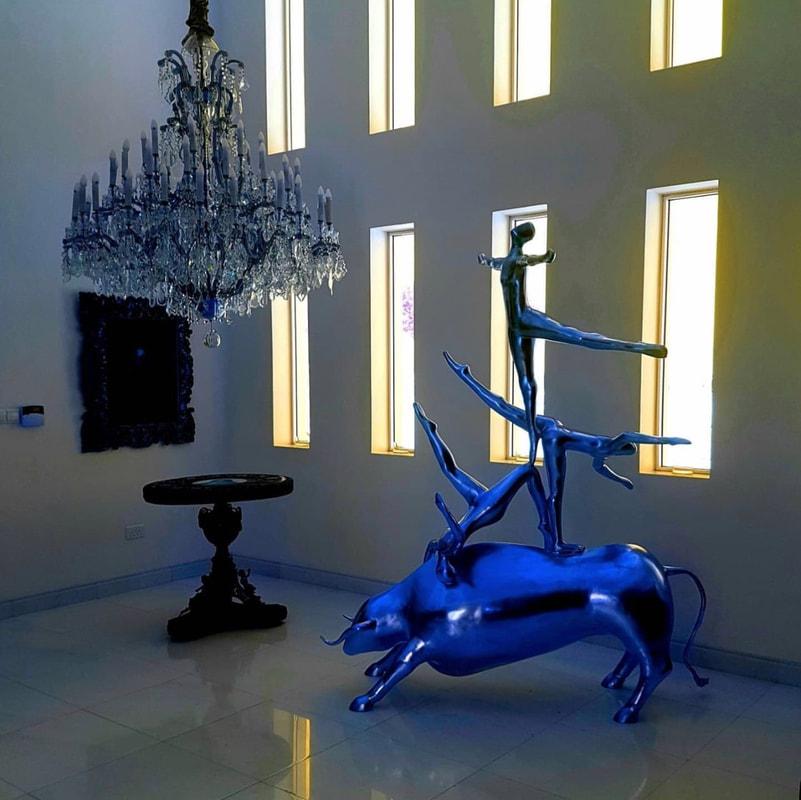 Kostis Georgiou Figurative Sculpture - Pegnion (Equus with Acrobats)