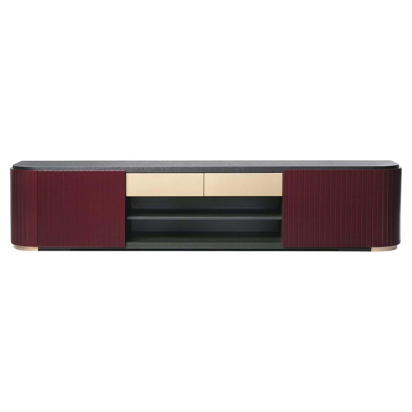 Kota Amaranth & Moka-Finished Ash TV Stand by Black Tie