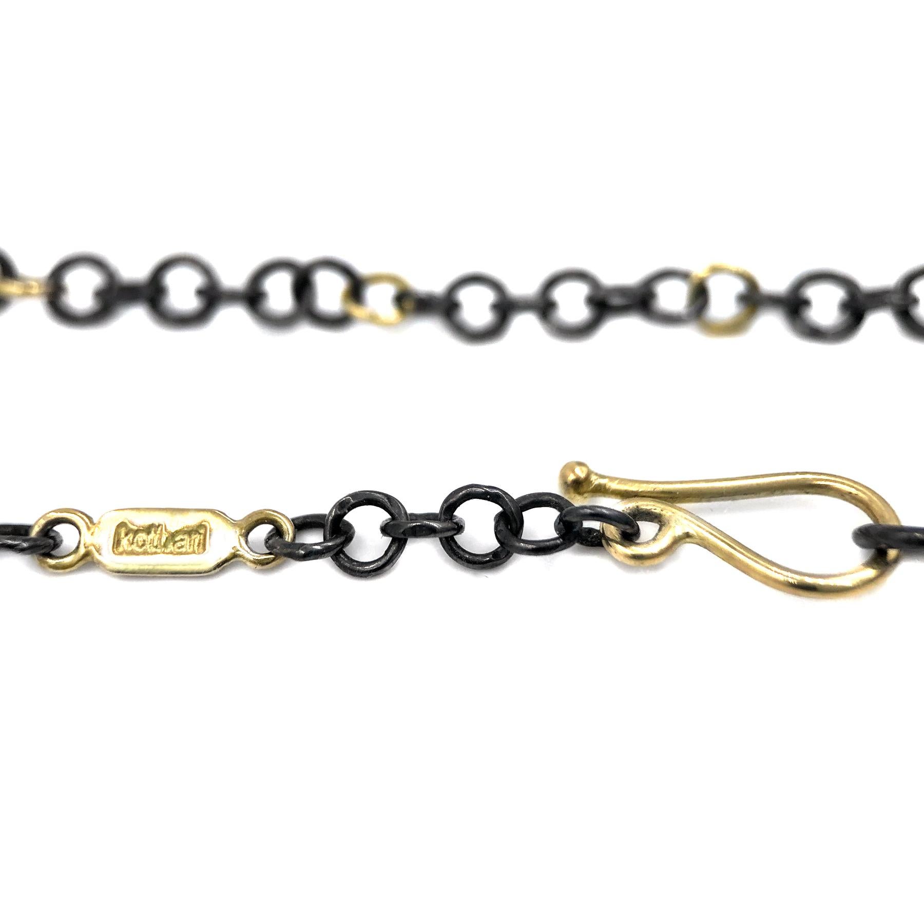 Kothari Diamond Embedded Crazy Lace Agate One of a Kind Black and Gold Necklace In New Condition In Dallas, TX