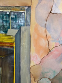 Contemporary Figurative Oil on Canvas. Sports Theme. Gym Interior. Bright colors