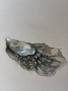 Dipinto figurativo iperrealista a olio su tela, Periostracum, dal dittico