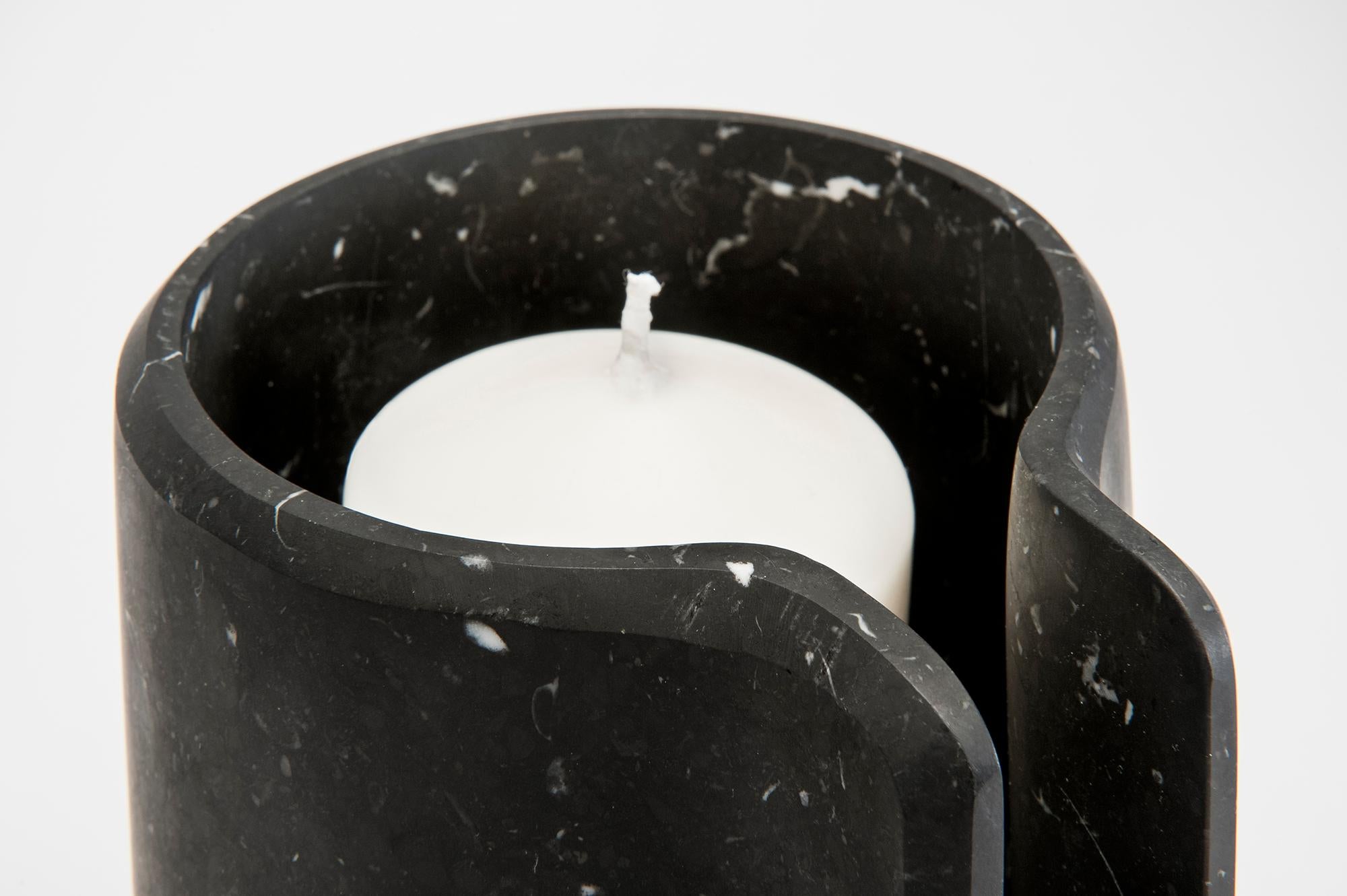 Italian Kouki Candleholder Black by Nendo for Editions Milano For Sale