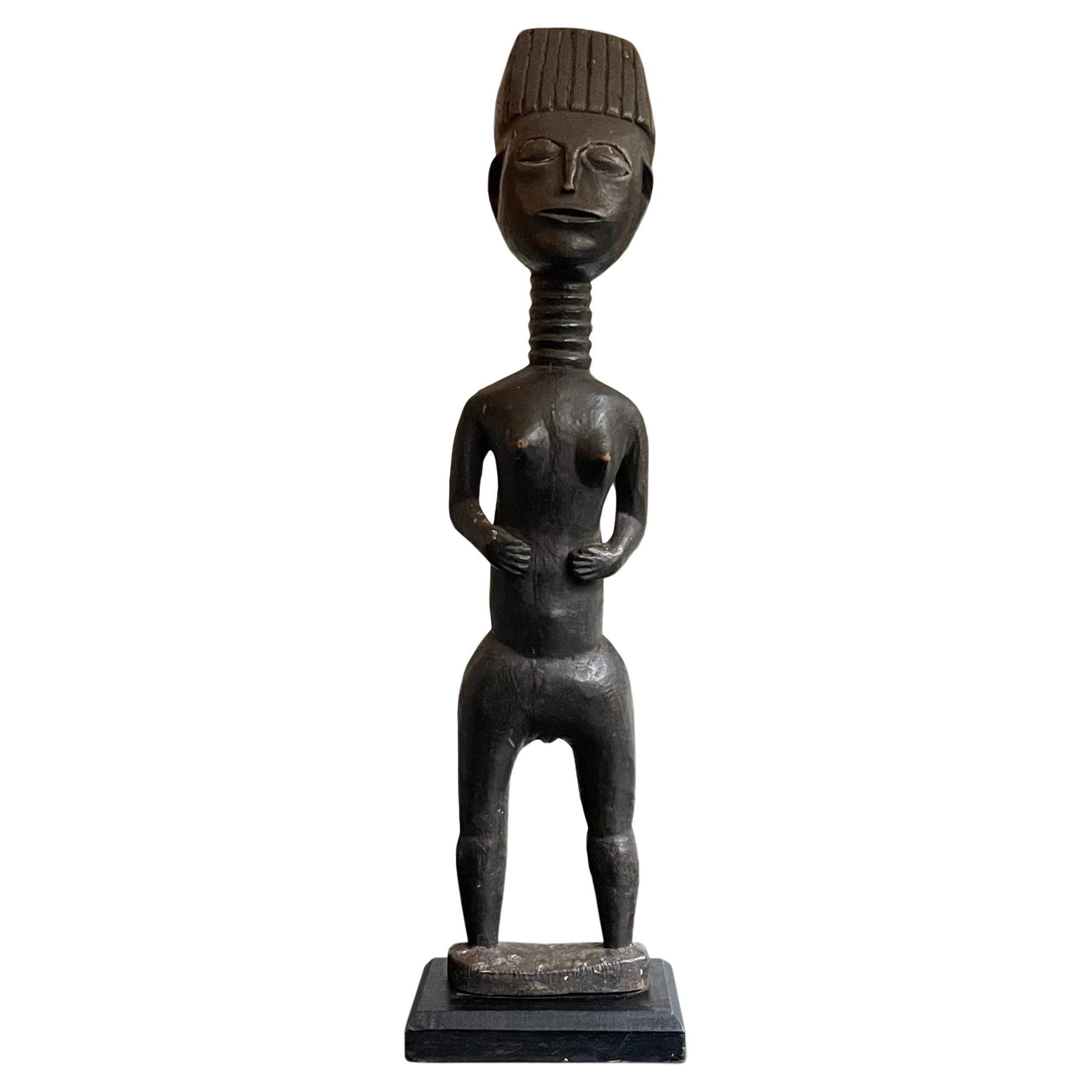Koulango Female Ancestral Statue, Ivory Coast, Early 20th Century For Sale