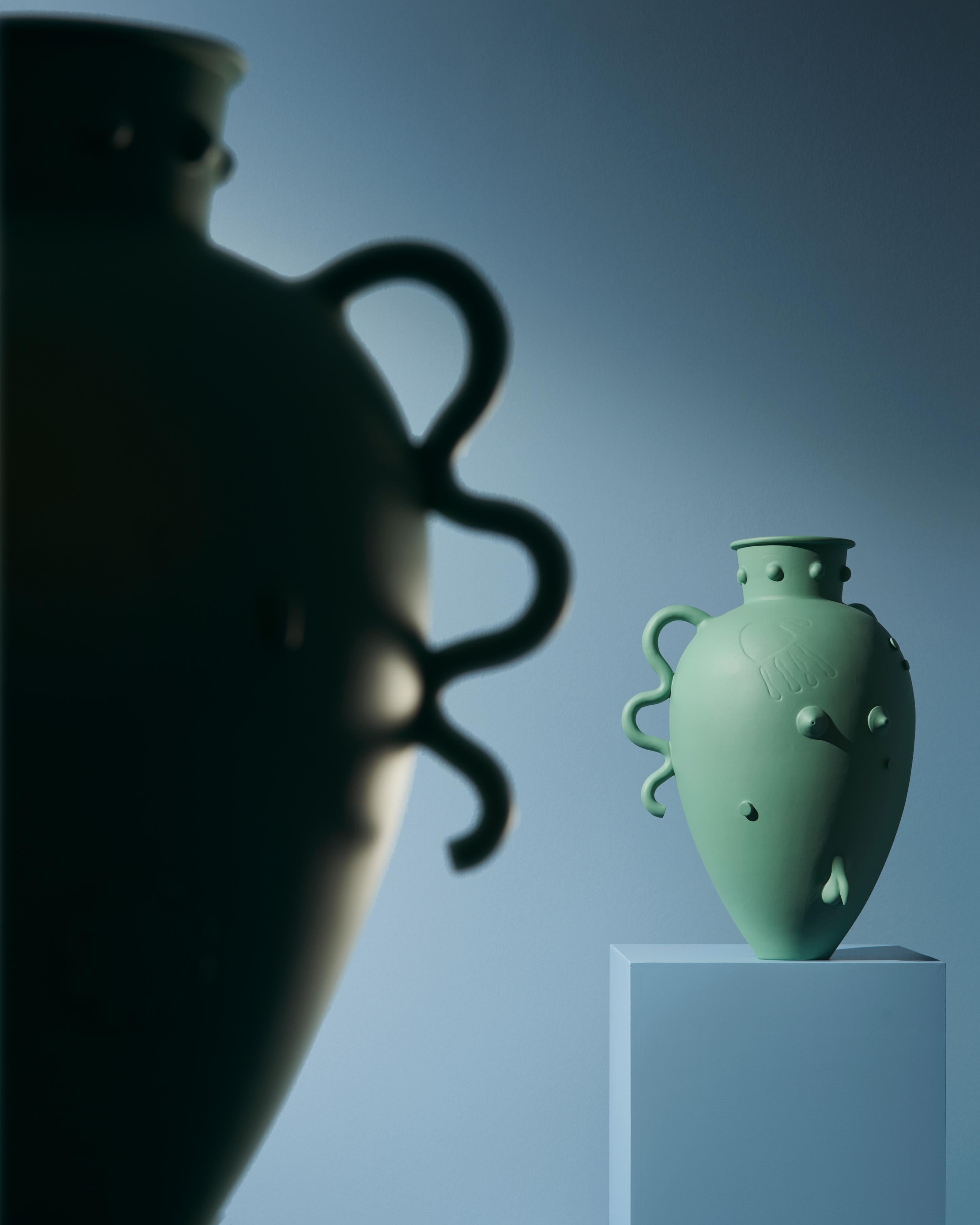 Contemporary Unique 'Koulis, Eleusis' stoneware vase by Klaus Jurgen Schmidt For Sale