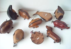 Kounoike Leather MCM, Collection of 10 Coin/Money Banks Animals