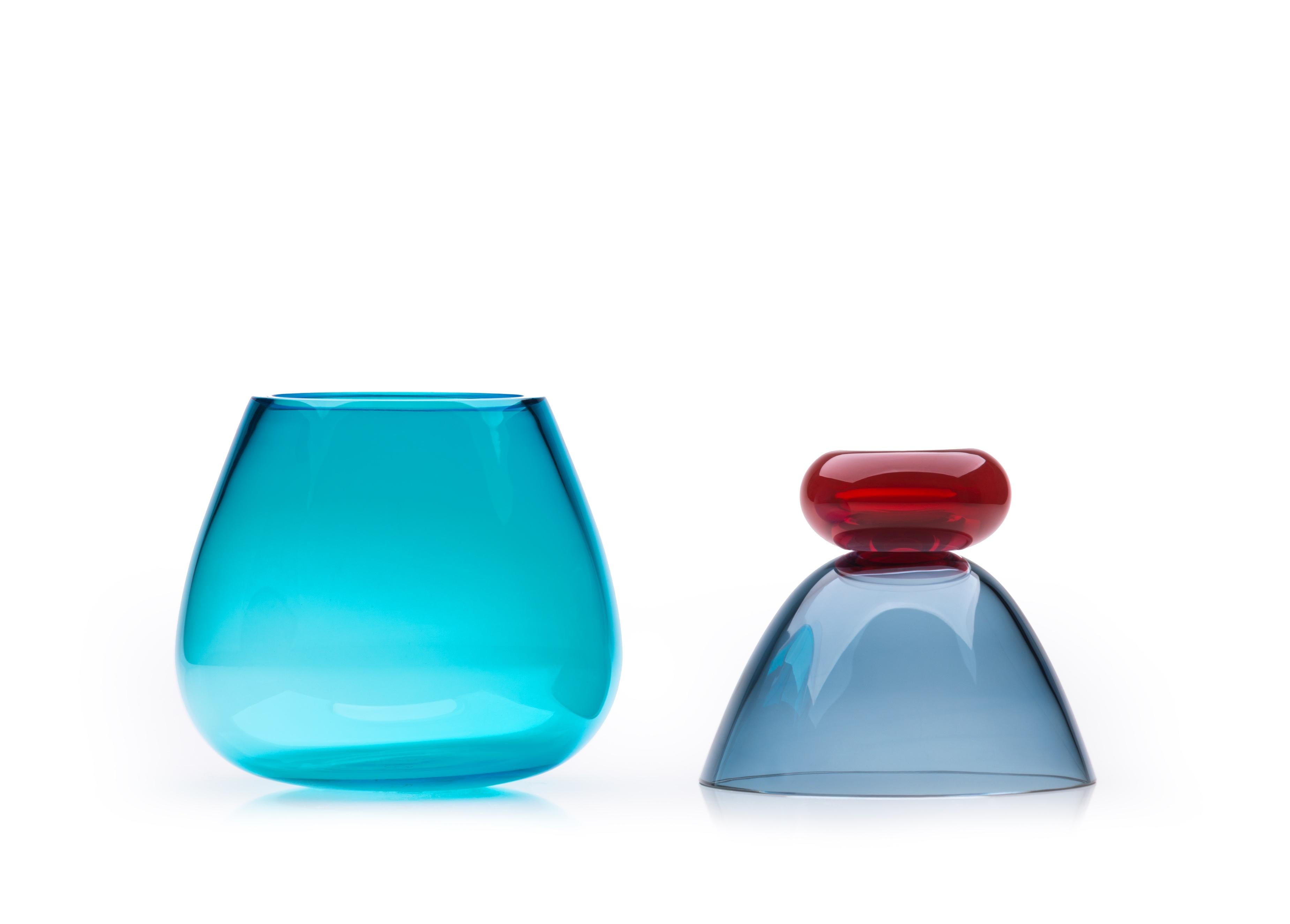 XXIe siècle et contemporain Centre de table du 21e siècle Karim Rashid Grand vase en verre de Murano de différentes couleurs en vente