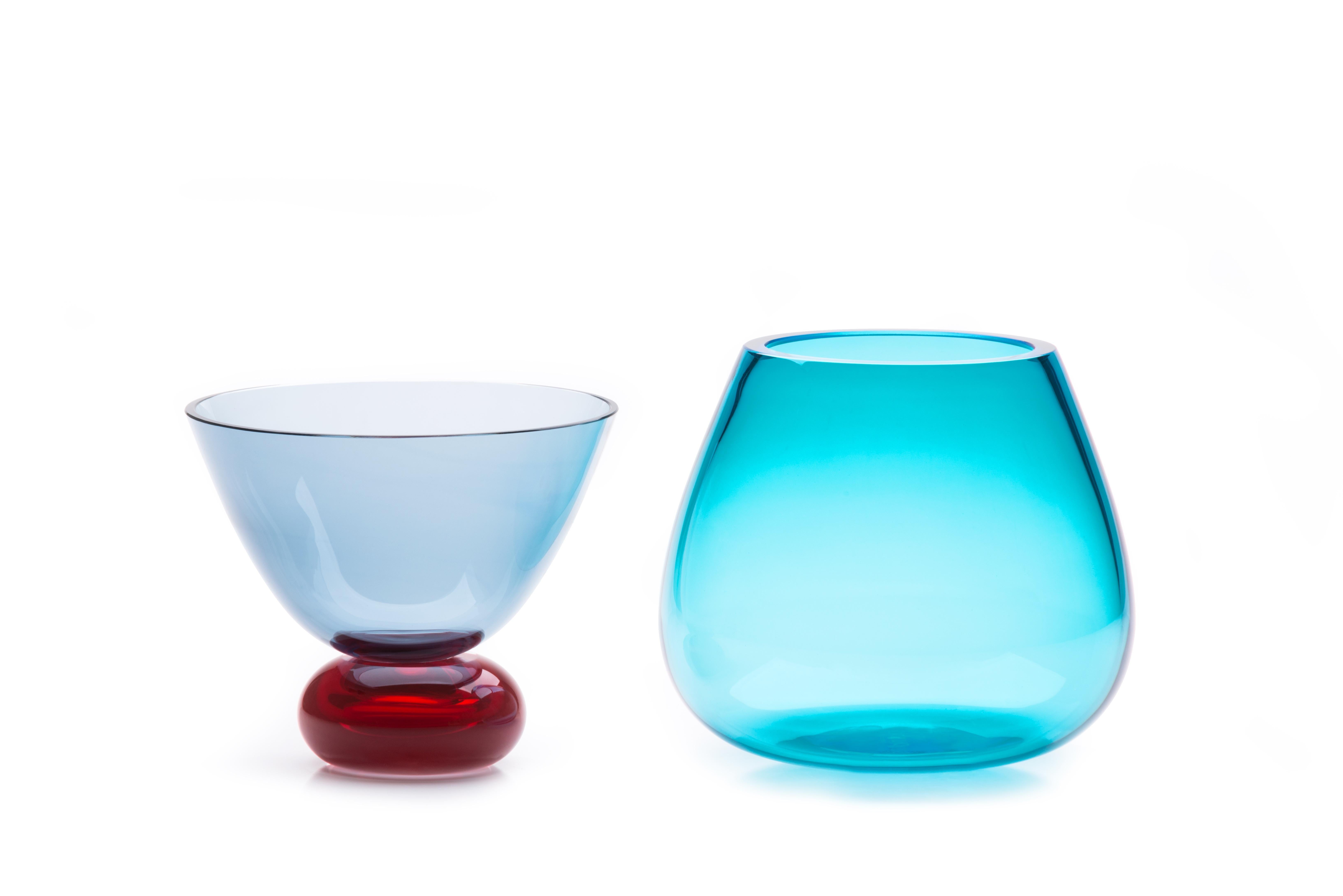 Modern 21st Century Karim Rashid Centerpiece Large Vase Murano Glass Various Colors For Sale