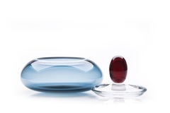 Tafelaufsatz aus Muranoglas des 21. Jahrhunderts von Karim Rashid in Ozeandablau