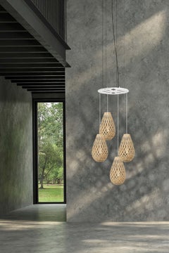 Lampade Koura Cascade in compensato di bambù di David Trubridge