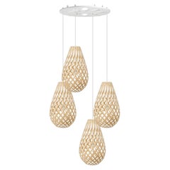 Lampade Koura Cascade in compensato di bambù di David Trubridge
