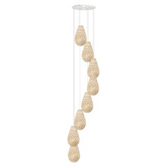 Lampade Koura Spiral Cascade in compensato di bambù di David Trubridge
