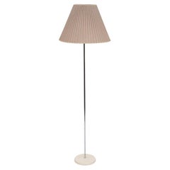 Kovacs Floor Lamp with Round White Base and Chrome Stem