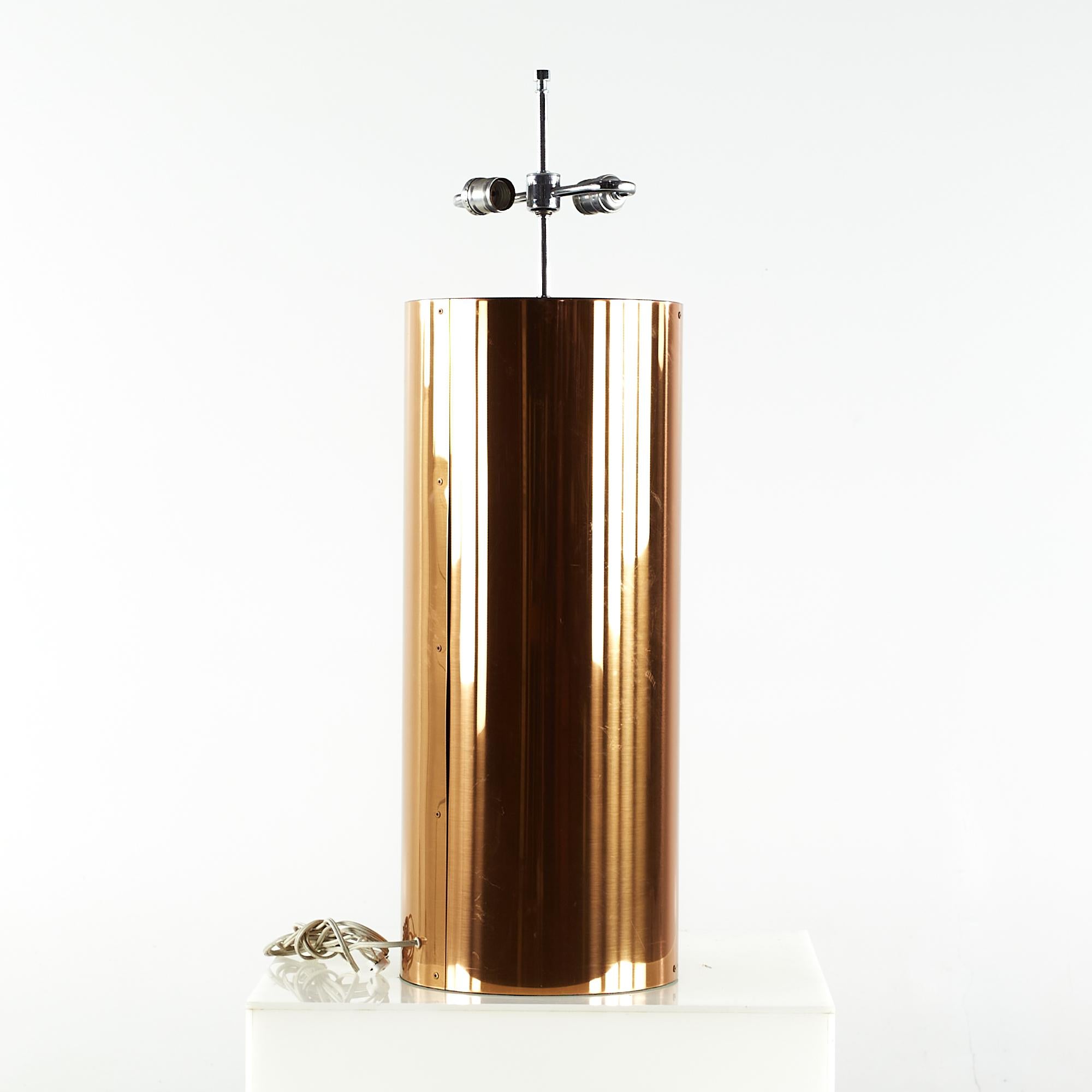 Mid-Century Modern Kovacs Mid Century Copper Large Table Lamp (lampe à poser) en vente