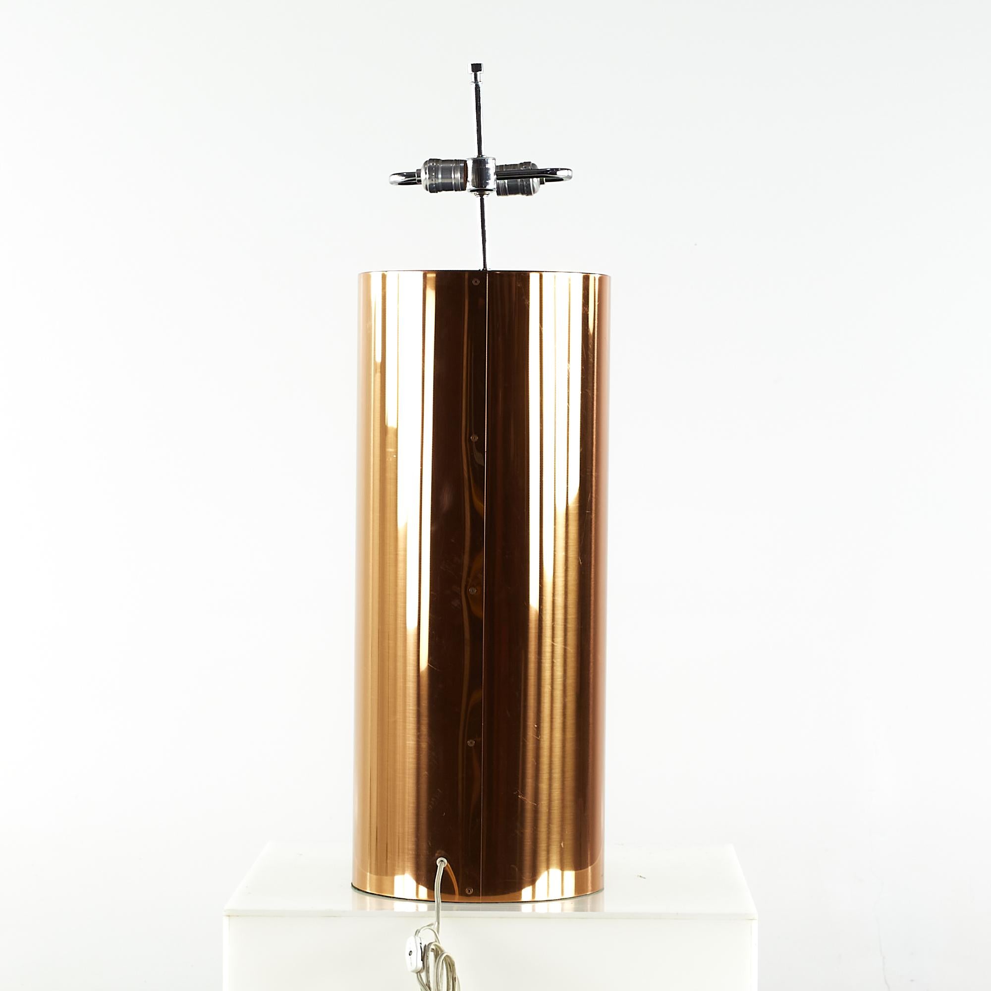 Américain Kovacs Mid Century Copper Large Table Lamp (lampe à poser) en vente