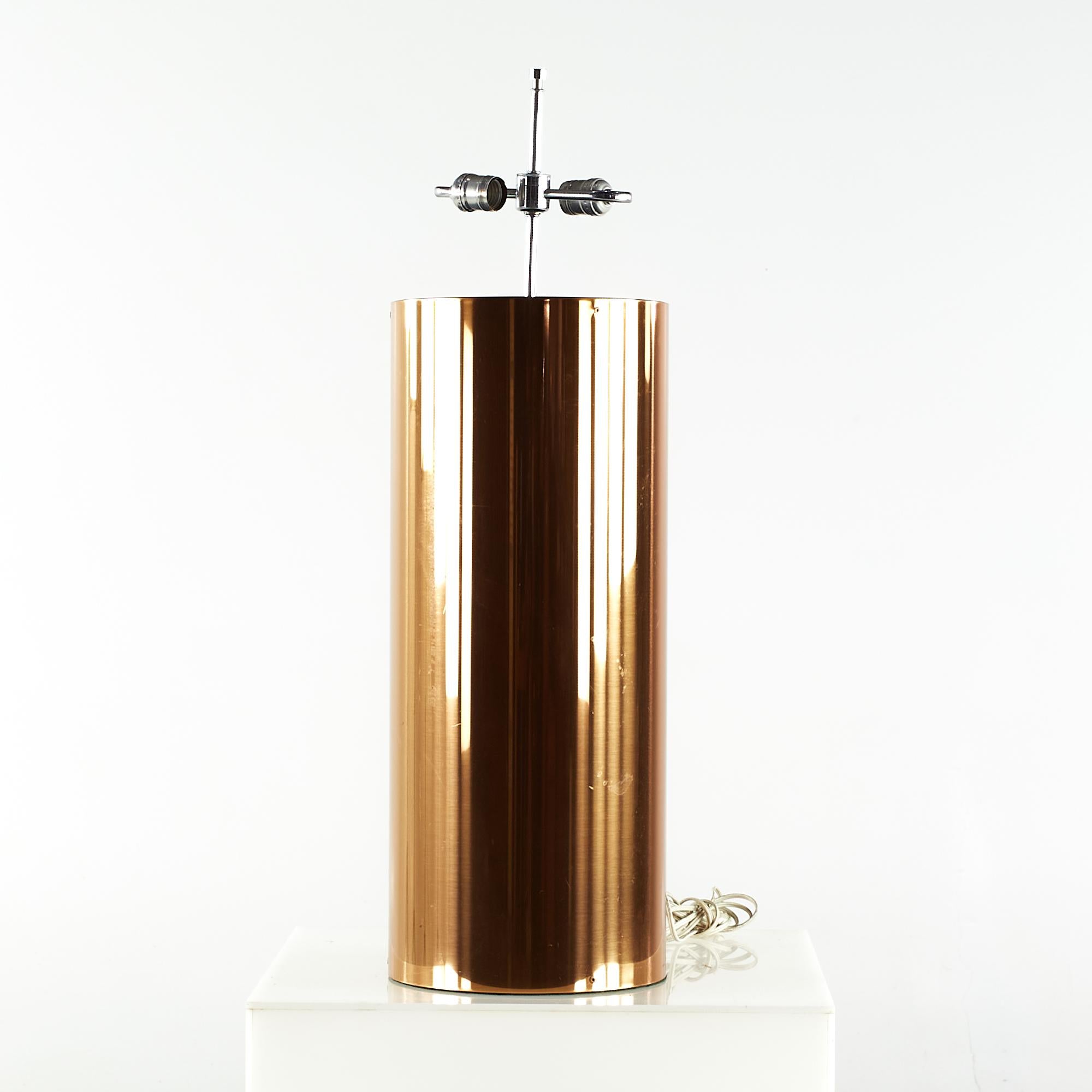 Late 20th Century Kovacs Midcentury Copper Large Table Lamp For Sale