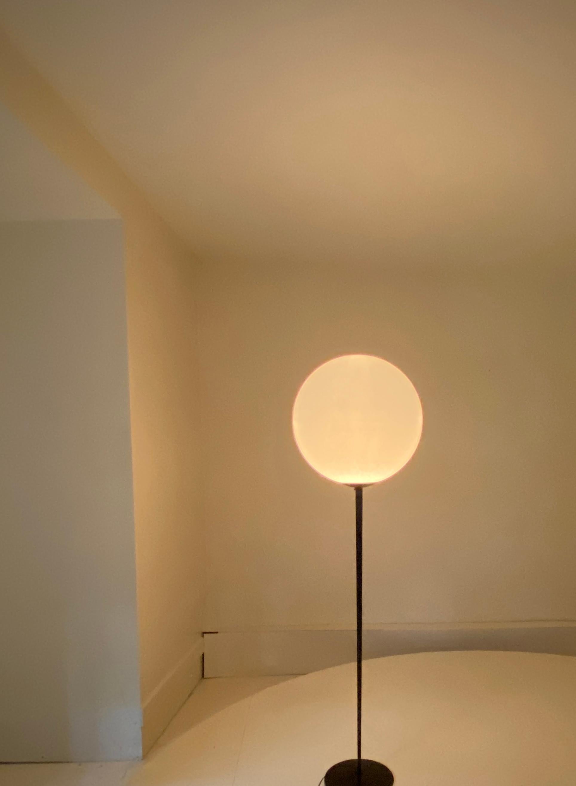 Steel Kovacs Moon Lollipop Floor Lamp with Giant Globe